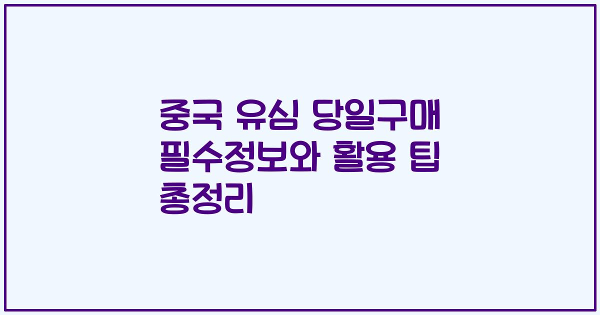 중국 유심 당일구매 필수정보와 활용 팁 총정리