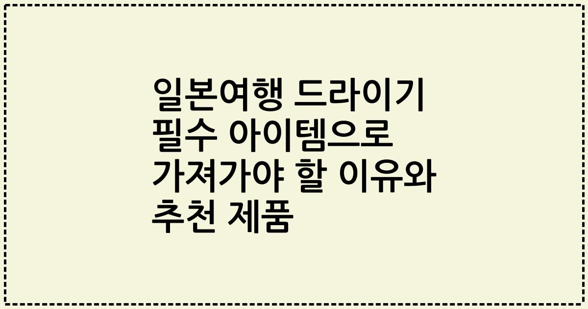 일본여행 드라이기 필수 아이템으로 가져가야 할 이유와 추천 제품