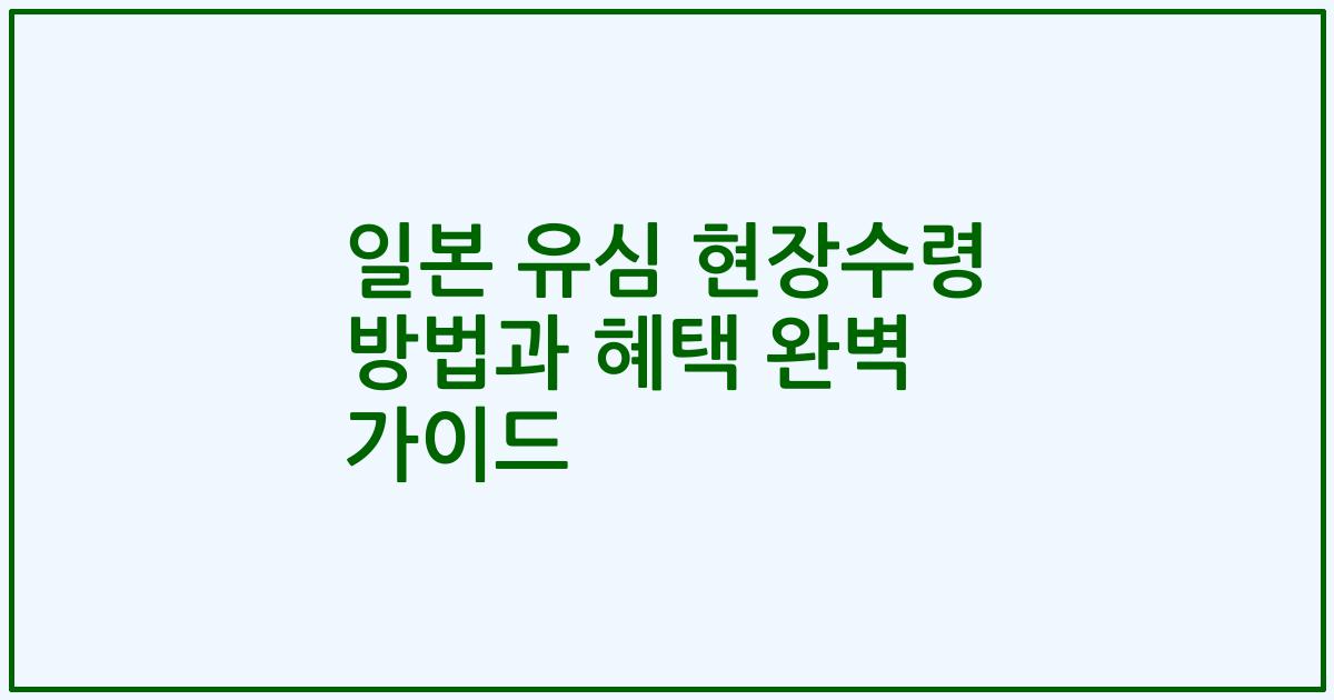 일본 유심 현장수령 방법과 혜택 완벽 가이드